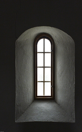 Lighthouse window, island of Holsa, Norway.