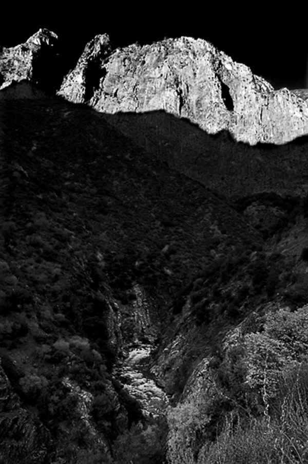 The converging of the North and South fork of the Kings River winds its way through the canyons of Kings Canyon National Park to the lakes below.